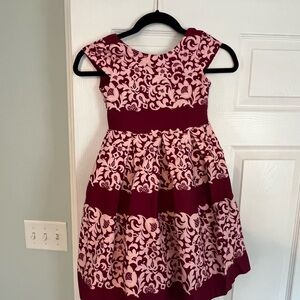 Janie and Jack Pink and Burgundy Kids Dress